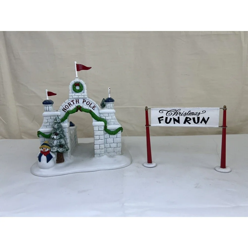 Vtg Dept. 56 Xmas‎ Village Accessories 1993 North Pole Gate & Fun Run Gate